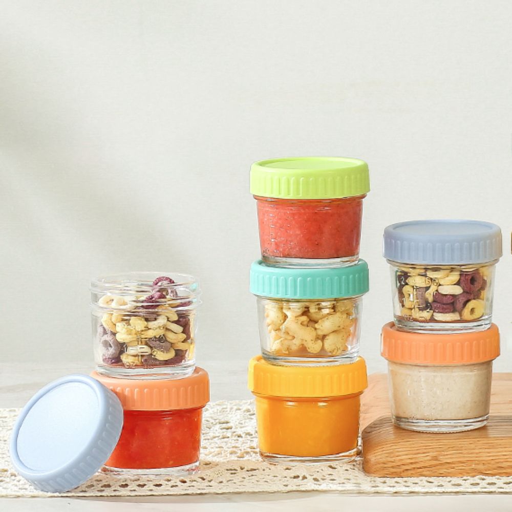 Baby Food Glass Jar - 6pcs Mason Jar Glass Baby Food