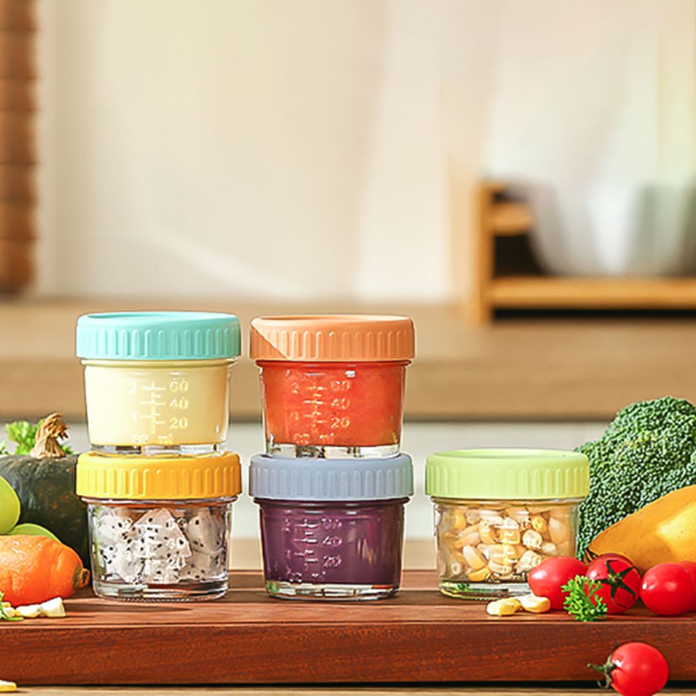 Baby Food Glass Jar - 6pcs Mason Jar Glass Baby Food