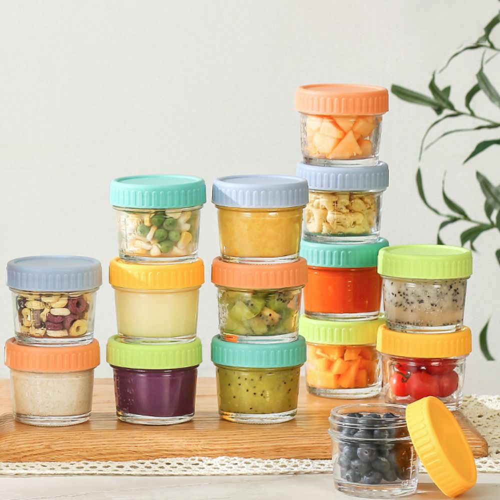 Baby Food Glass Jar - 6pcs Glass Baby Food Jar Reusable