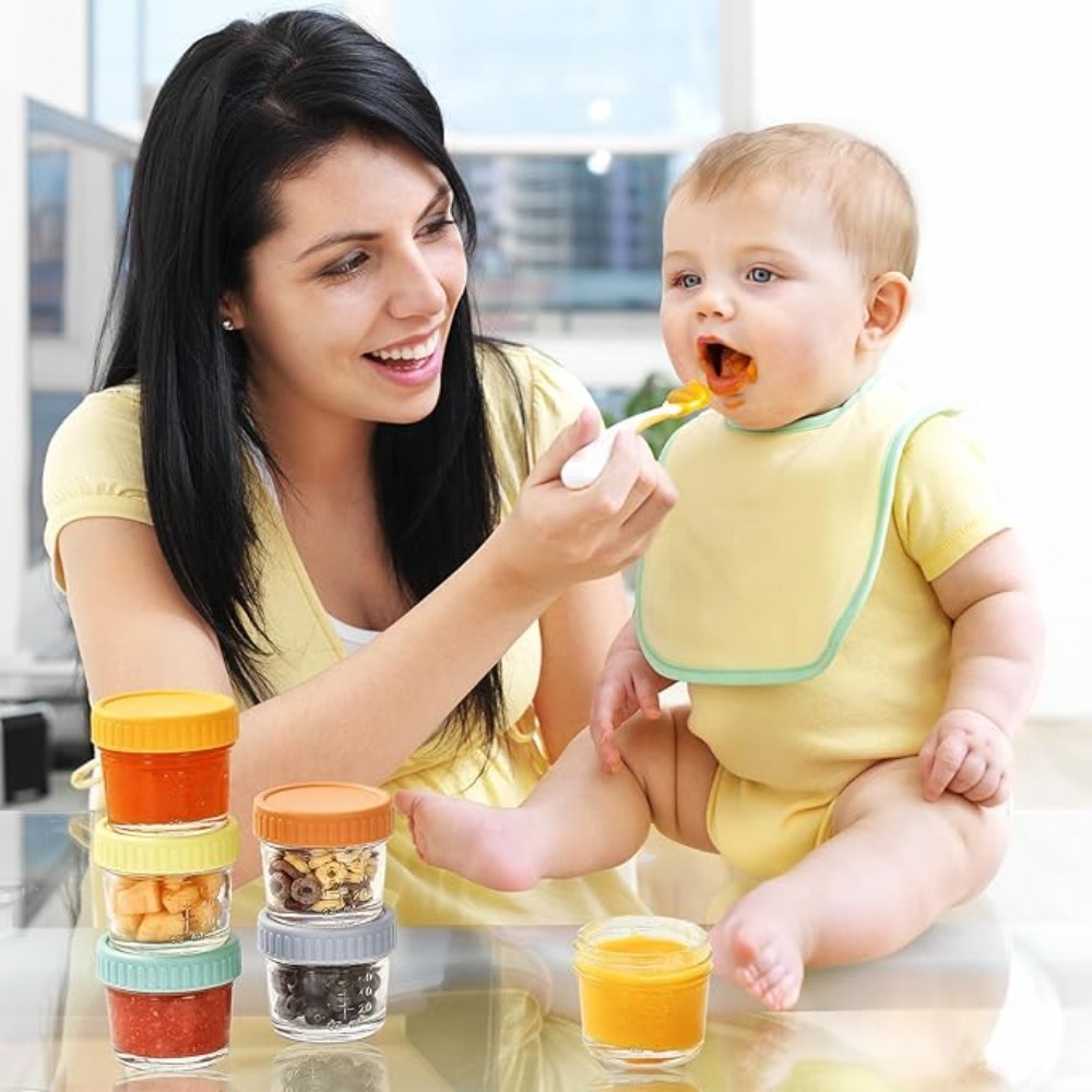 Baby Food Glass Jar - 6pcs Glass Baby Food Jar Reusable