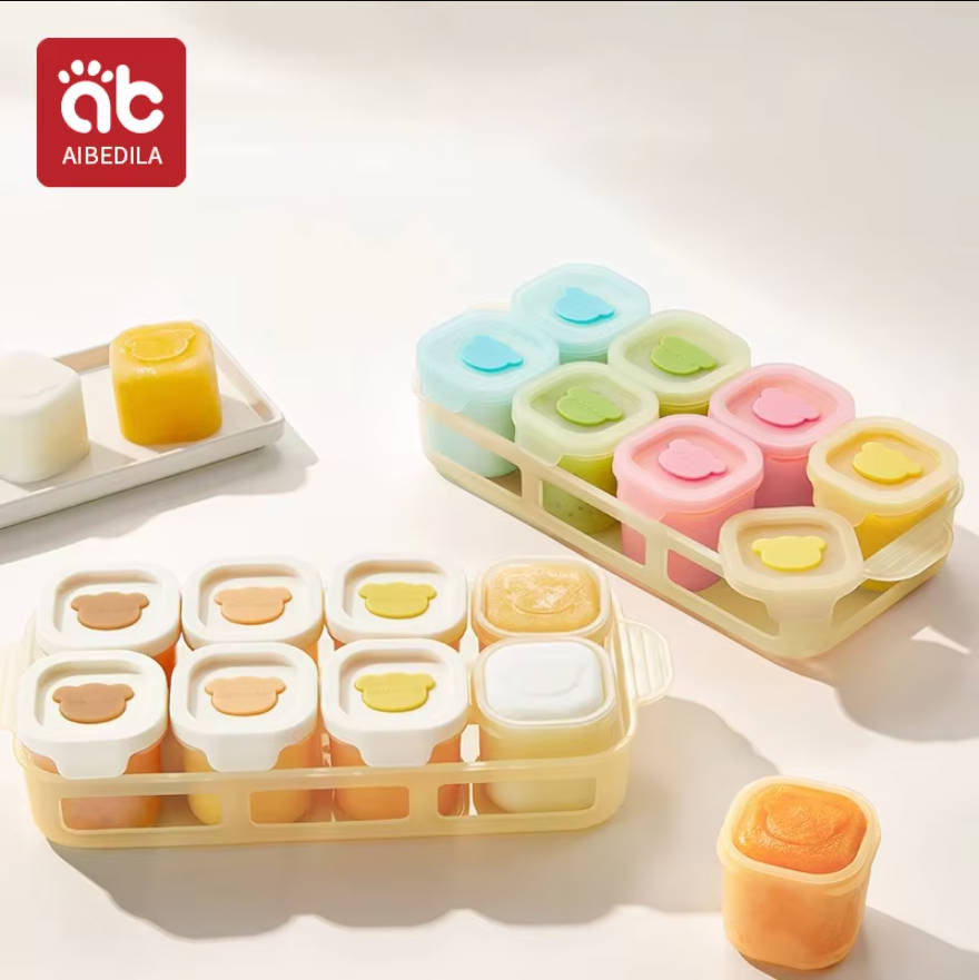 Baby Food Glass Jar - AIBEDILA Baby Silicone Food Freezer Tray