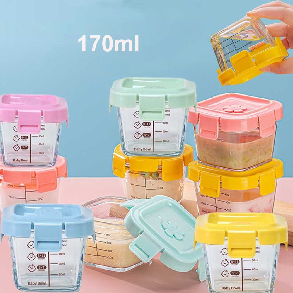 Baby Food Glass Jar - Fashion 170ml Food Storage Box Glass
