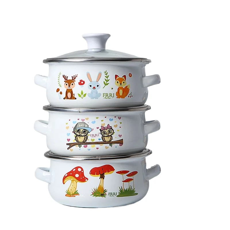 Mini Enamel Soup Pot with Lid, - Baby Food Healthy recension och pris