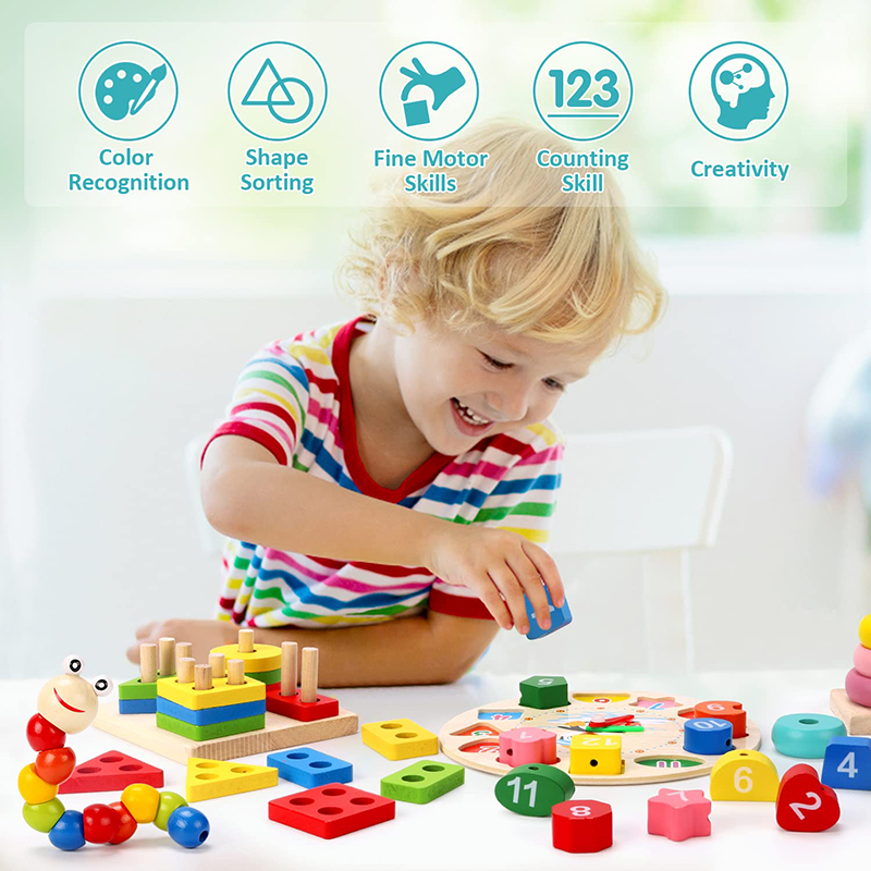 5-6pcs/set Montessori Wooden T - Baby Food Quantity recension och pris