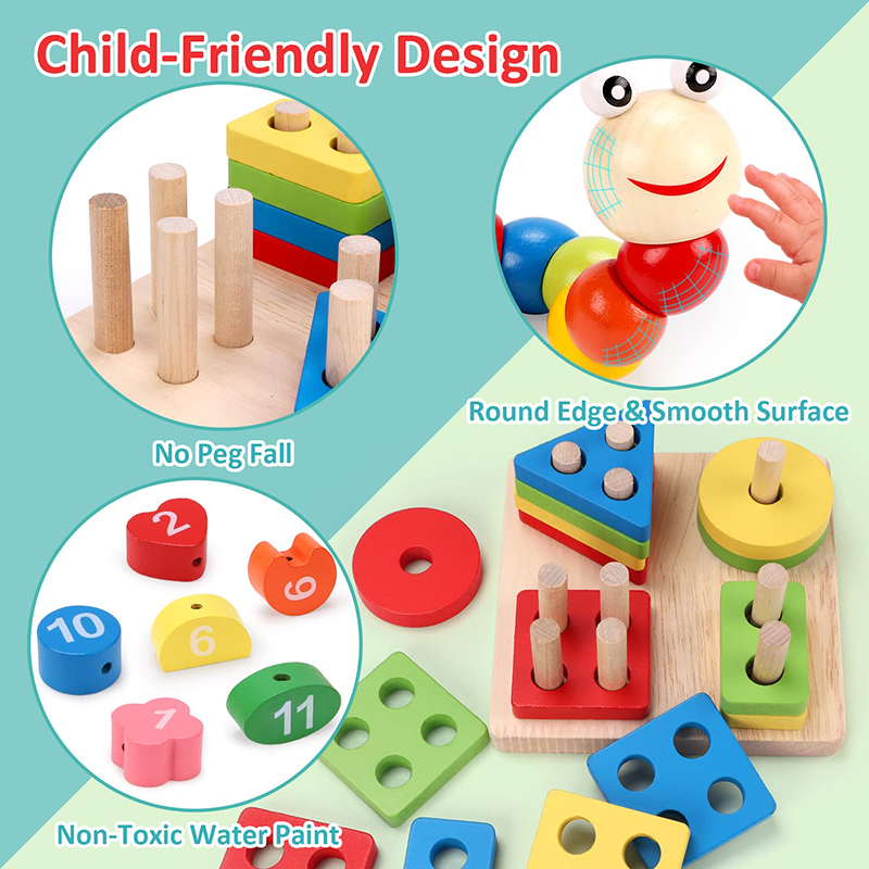 5-6pcs/set Montessori Wooden T - Baby Food Quantity recension och pris